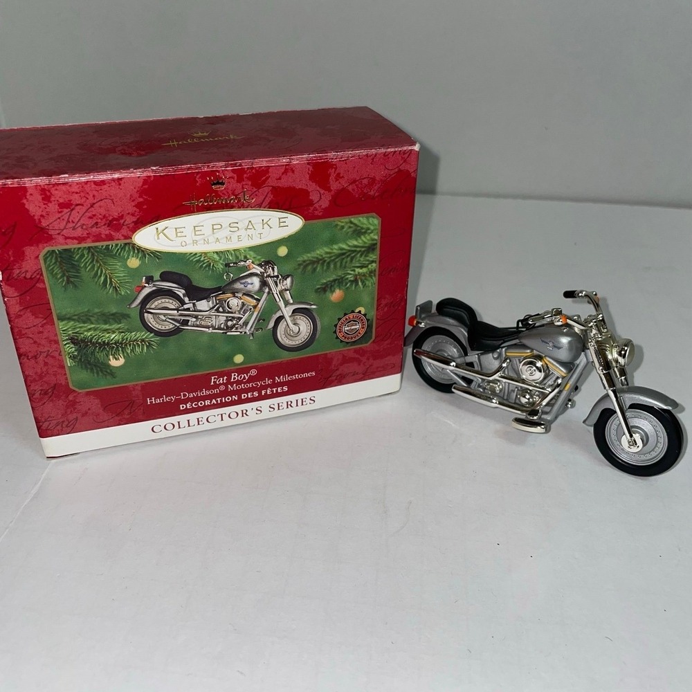 Hallmark Keepsake Ornament Harley-Davidson Fat Boy‎ Motorcycle Milestones 1999